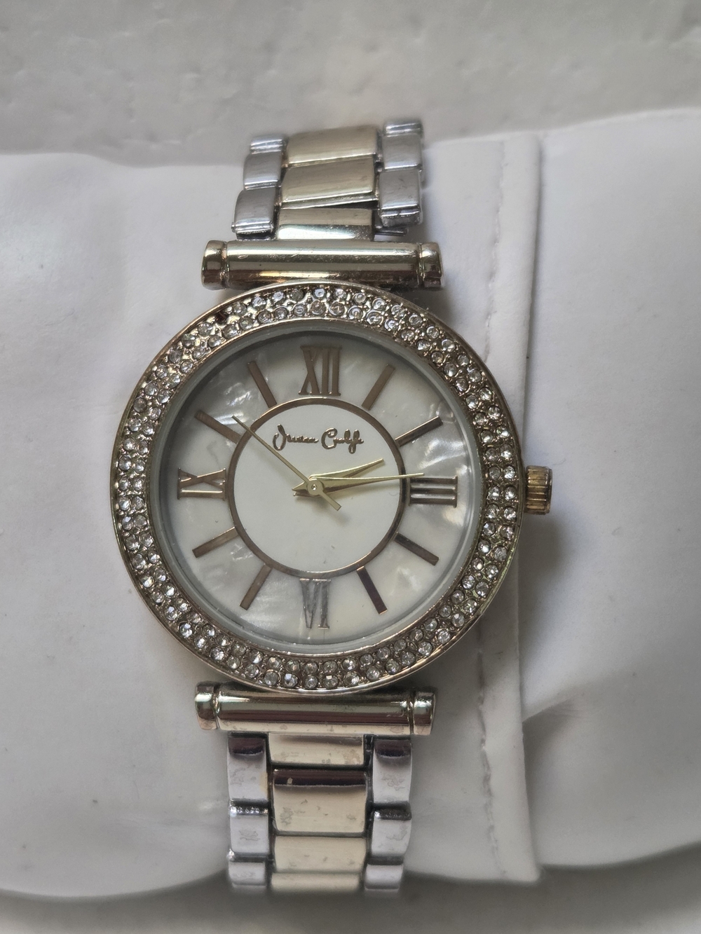 Jesica Carlyle Two-Tone Crystal Accent Ladies Watch - Silver/Gold